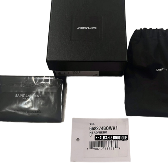 YSL CASSANDRE SAINT LAURENT MATELASSÉ ORIGAMI TINY WALLET GRAIN POUDRE EMBOSSED - Picture 14 of 17